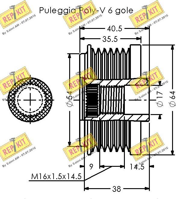 REPKIT RKT3524 - Ремъчна шайба, генератор vvparts.bg