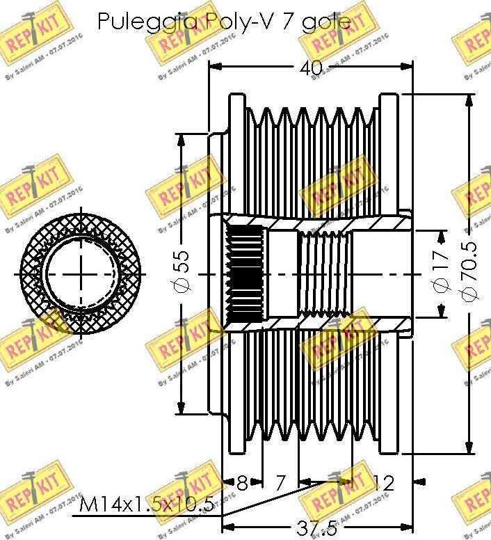 REPKIT RKT3525 - Ремъчна шайба, генератор vvparts.bg