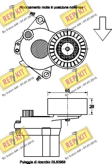 REPKIT RKT3575 - Ремъчен обтегач, пистов ремък vvparts.bg