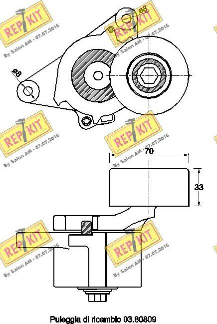 REPKIT RKT3571 - Ремъчен обтегач, пистов ремък vvparts.bg