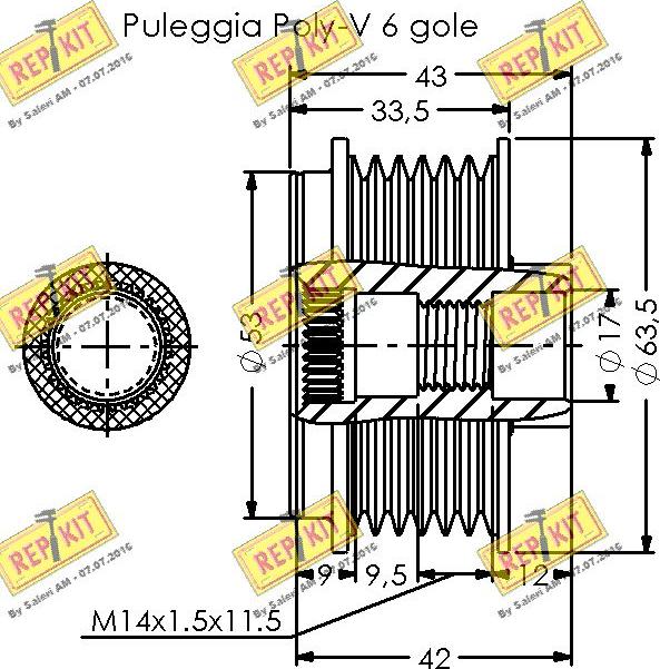 REPKIT RKT3648 - Ремъчна шайба, генератор vvparts.bg