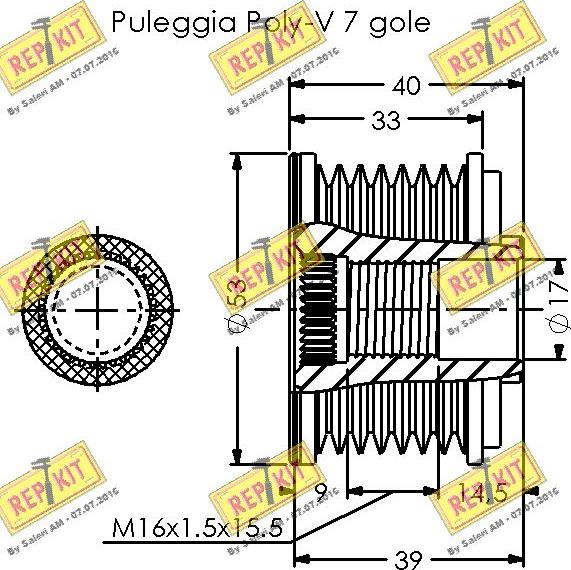 REPKIT RKT3647 - Ремъчна шайба, генератор vvparts.bg