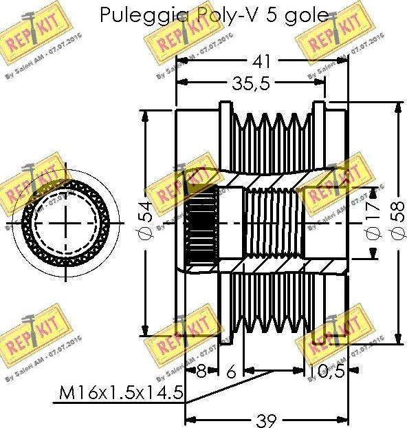 REPKIT RKT3659 - Ремъчна шайба, генератор vvparts.bg