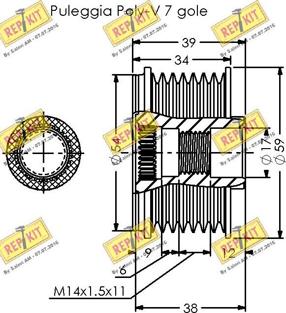 REPKIT RKT3655 - Ремъчна шайба, генератор vvparts.bg