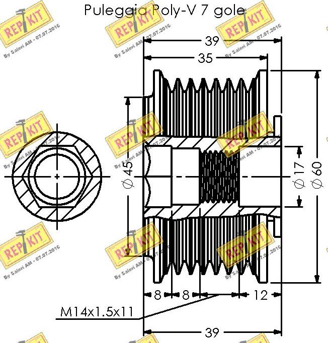 REPKIT RKT3639 - Ремъчна шайба, генератор vvparts.bg