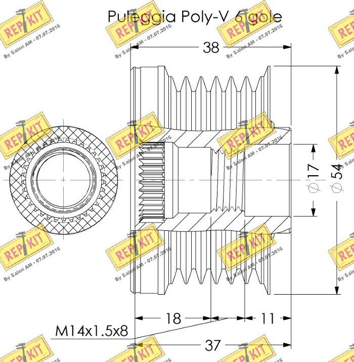 REPKIT RKT3674 - Ремъчна шайба, генератор vvparts.bg