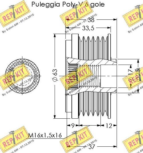 REPKIT RKT3671 - Ремъчна шайба, генератор vvparts.bg