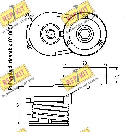 REPKIT RKT3016 - Ремъчен обтегач, пистов ремък vvparts.bg