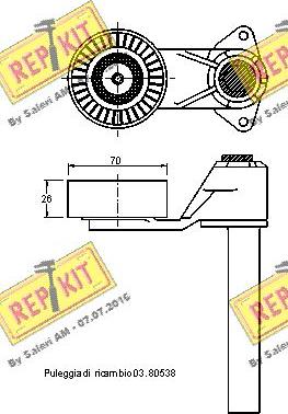 REPKIT RKT3030 - Ремъчен обтегач, пистов ремък vvparts.bg