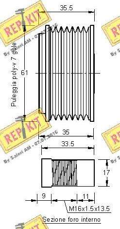 REPKIT RKT3160 - Ремъчна шайба, генератор vvparts.bg