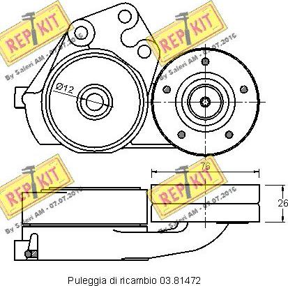 REPKIT RKT3187 - Ремъчен обтегач, пистов ремък vvparts.bg