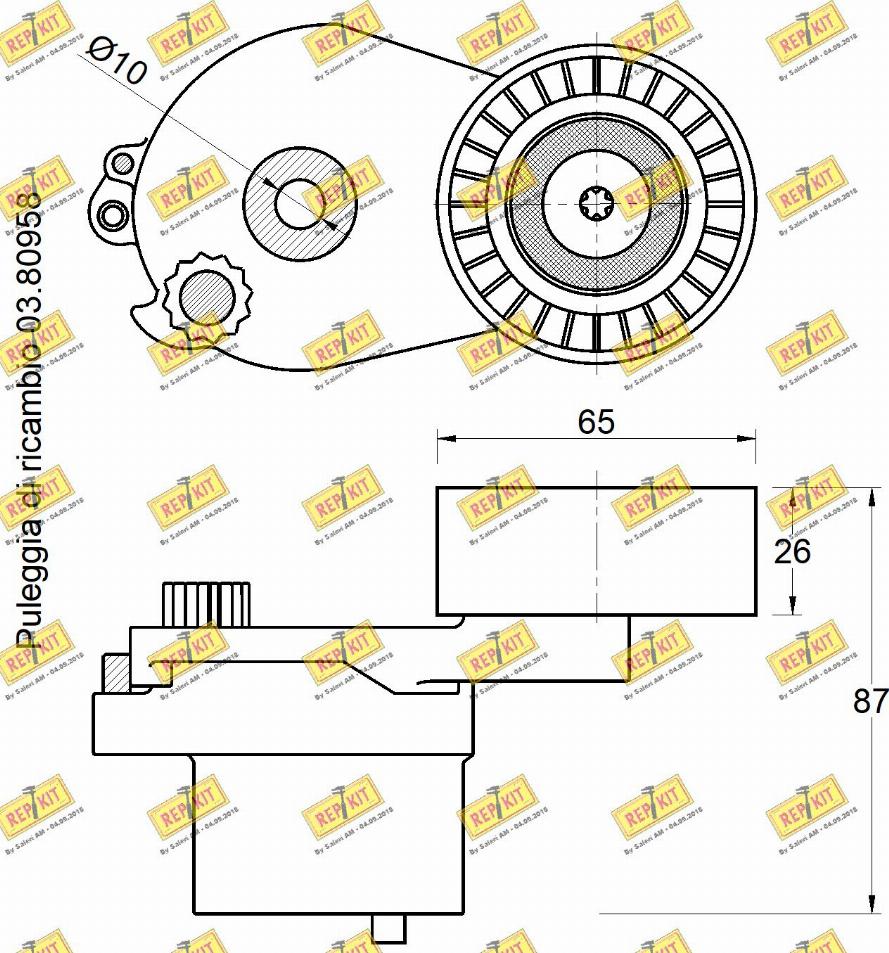 REPKIT RKT3831 - Паразитна / водеща ролка, пистов ремък vvparts.bg