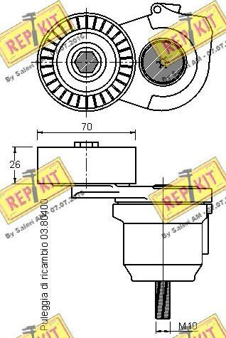 REPKIT RKT3396 - Ремъчен обтегач, пистов ремък vvparts.bg