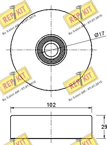 REPKIT RKT3345 - Паразитна / водеща ролка, пистов ремък vvparts.bg