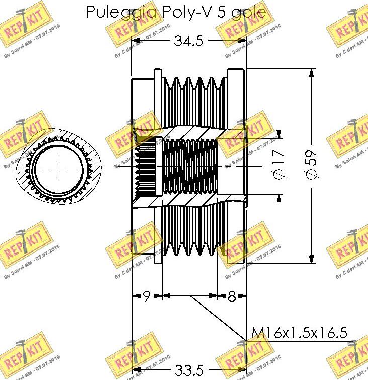 REPKIT RKT3354 - Ремъчна шайба, генератор vvparts.bg