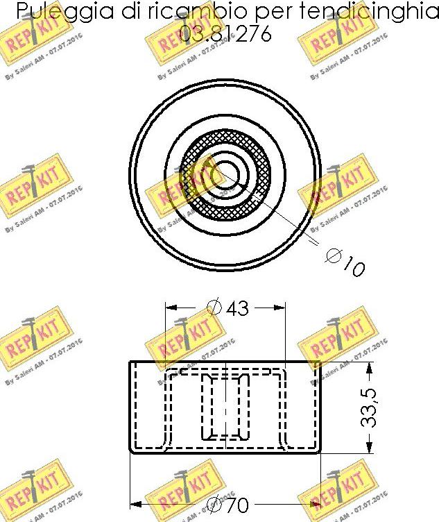 REPKIT RKT3356 - Паразитна / водеща ролка, пистов ремък vvparts.bg