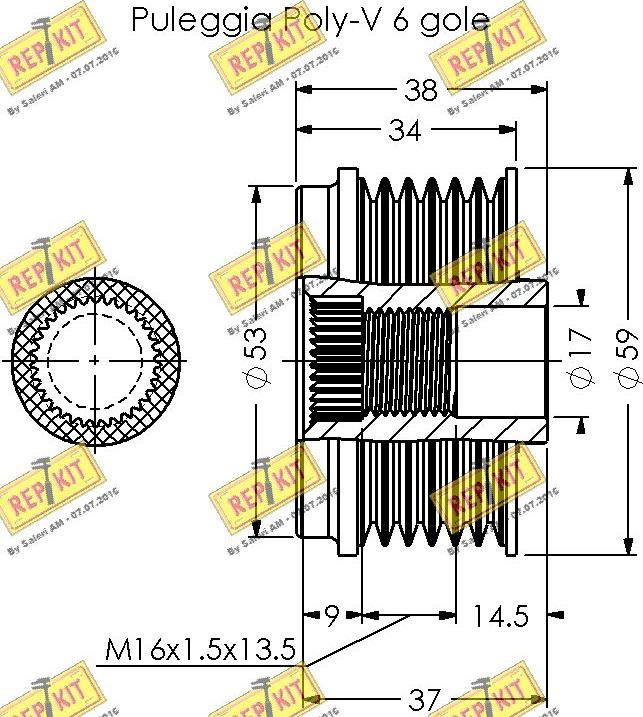 REPKIT RKT3388 - Ремъчна шайба, генератор vvparts.bg