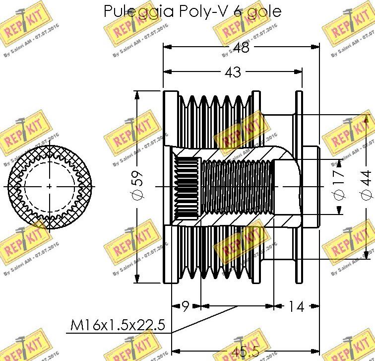 REPKIT RKT3387 - Ремъчна шайба, генератор vvparts.bg