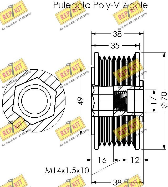 REPKIT RKT3337 - Ремъчна шайба, генератор vvparts.bg