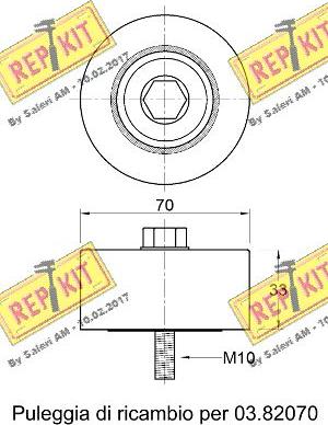 REPKIT RKT3371 - Паразитна / водеща ролка, пистов ремък vvparts.bg