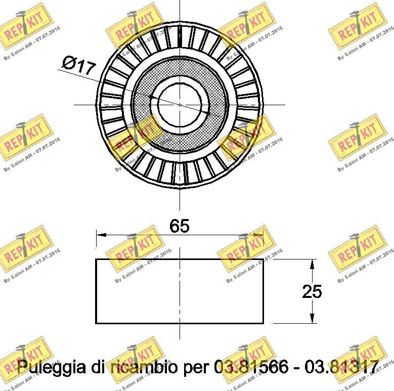 REPKIT RKT3283 - Паразитна / водеща ролка, пистов ремък vvparts.bg