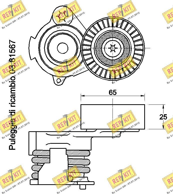 REPKIT RKT3282 - Ремъчен обтегач, пистов ремък vvparts.bg