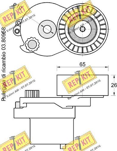 REPKIT RKT3730 - Ремъчен обтегач, пистов ремък vvparts.bg