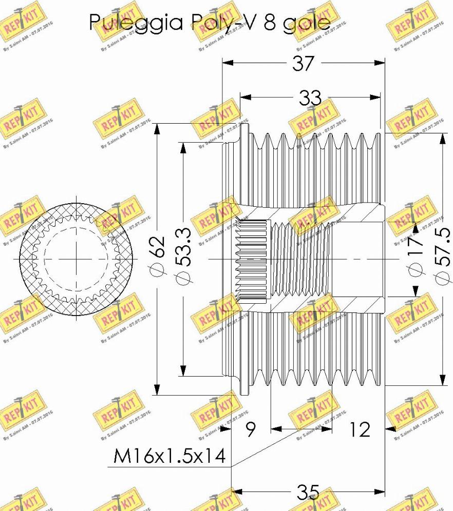 REPKIT RKT2462 - Ремъчна шайба, генератор vvparts.bg