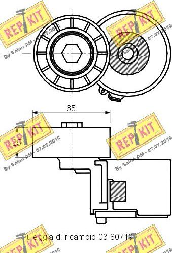 REPKIT RKT2434 - Ремъчен обтегач, пистов ремък vvparts.bg