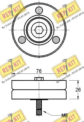 REPKIT RKT2422 - Паразитна / водеща ролка, пистов ремък vvparts.bg