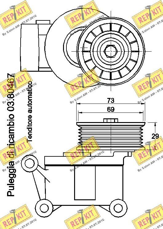 REPKIT RKT2519 - Ремъчен обтегач, пистов ремък vvparts.bg