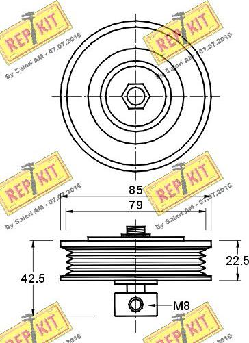 REPKIT RKT2645 - Паразитна / водеща ролка, пистов ремък vvparts.bg