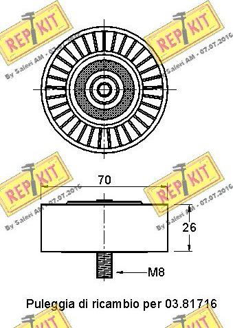 REPKIT RKT2665 - Паразитна / водеща ролка, пистов ремък vvparts.bg