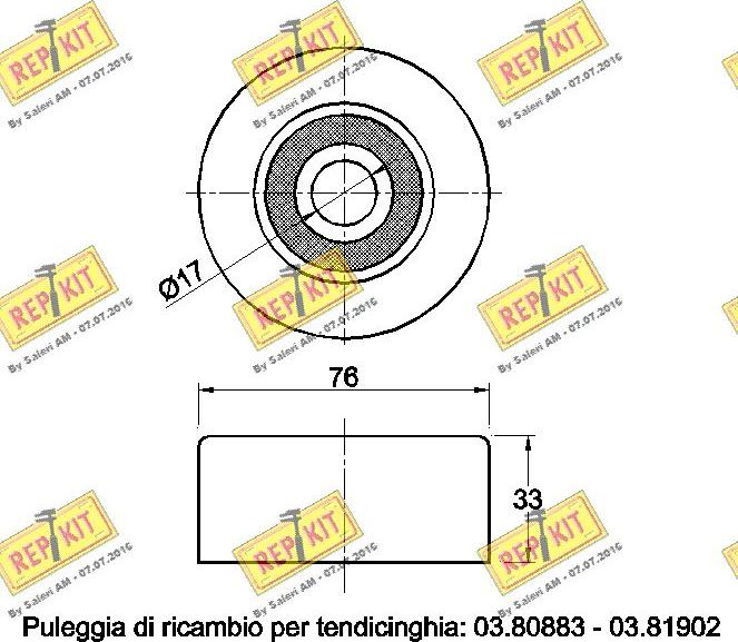 REPKIT RKT2686 - Паразитна / водеща ролка, пистов ремък vvparts.bg