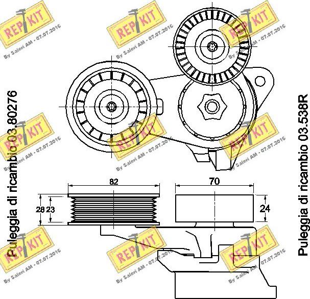 REPKIT RKT2687 - Ремъчен обтегач, пистов ремък vvparts.bg