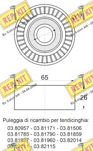 REPKIT RKT2674 - Паразитна / водеща ролка, пистов ремък vvparts.bg