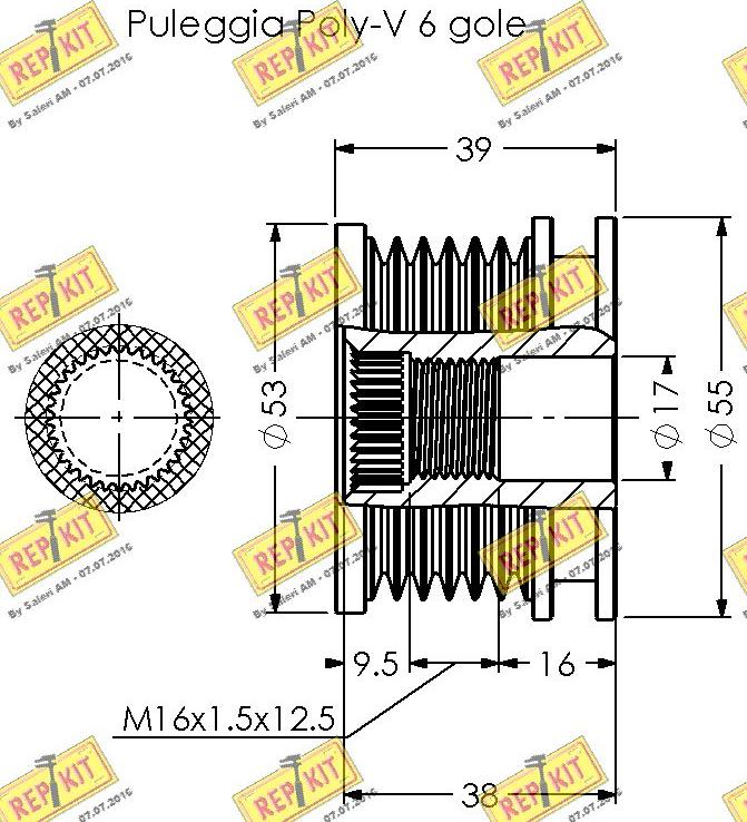 REPKIT RKT2056 - Ремъчна шайба, генератор vvparts.bg