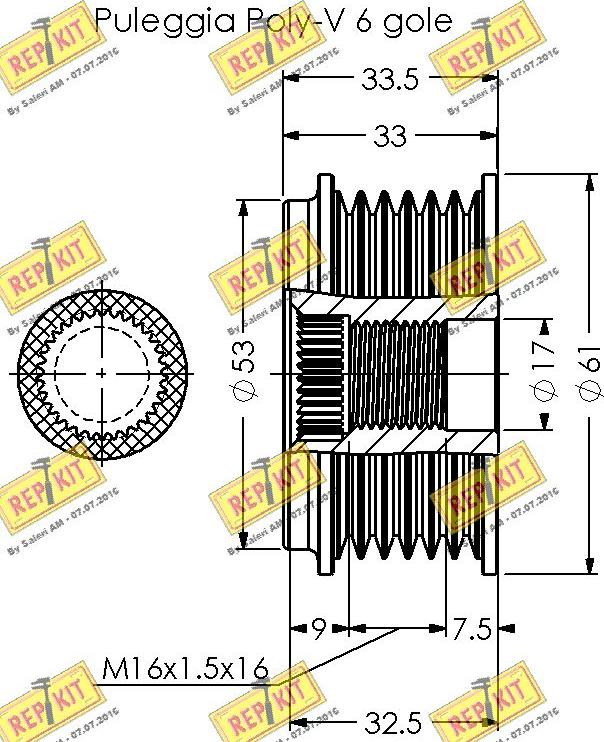 REPKIT RKT2057 - Ремъчна шайба, генератор vvparts.bg