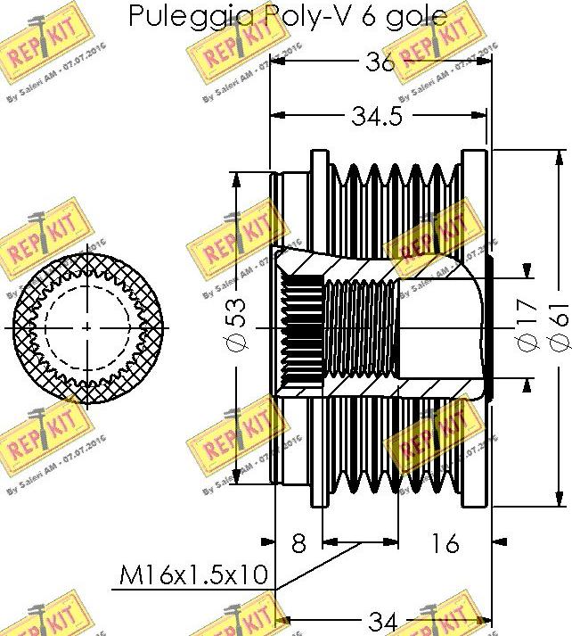 REPKIT RKT2065 - Ремъчна шайба, генератор vvparts.bg