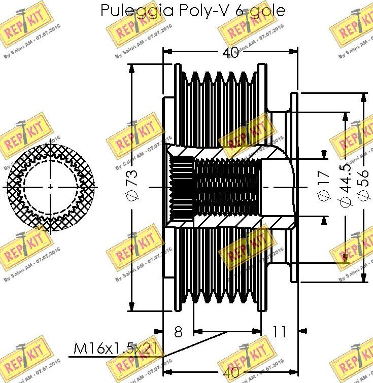 REPKIT RKT2067 - Ремъчна шайба, генератор vvparts.bg