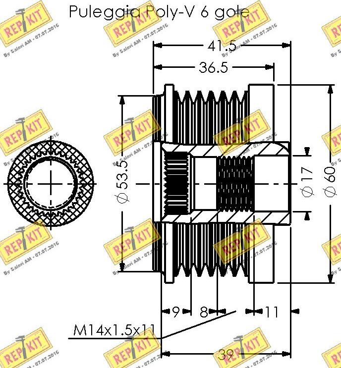 REPKIT RKT2073 - Ремъчна шайба, генератор vvparts.bg