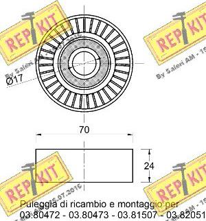 REPKIT RKT2190 - Паразитна / водеща ролка, пистов ремък vvparts.bg