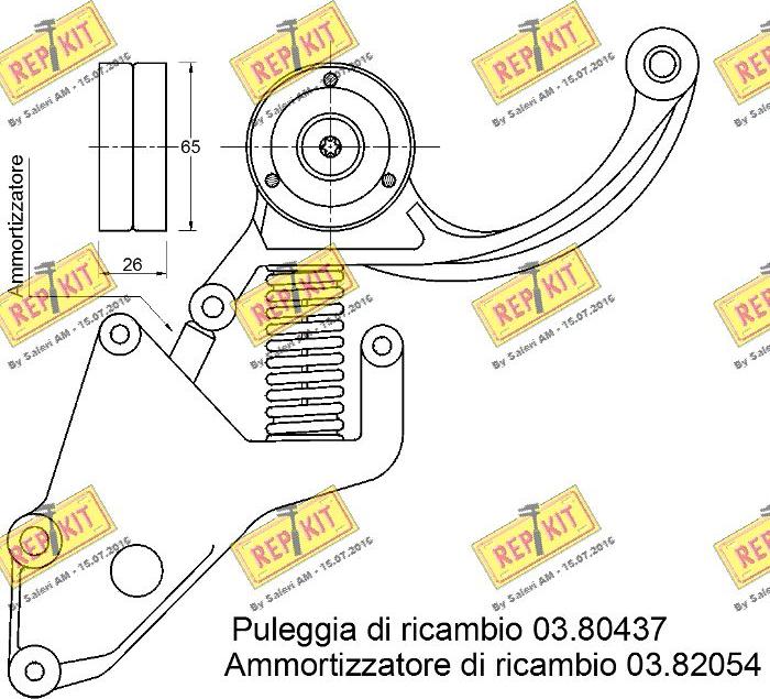 REPKIT RKT2152 - Ремъчен обтегач, пистов ремък vvparts.bg