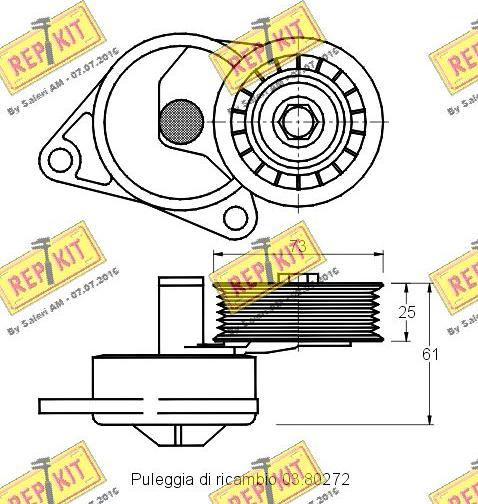 REPKIT RKT2184 - Ремъчен обтегач, пистов ремък vvparts.bg