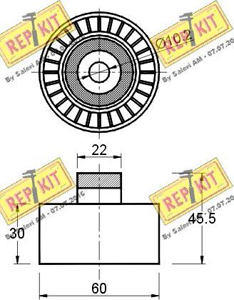 REPKIT RKT2186 - Паразитна / водеща ролка, пистов ремък vvparts.bg