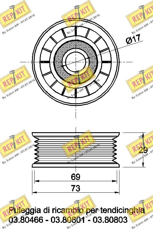 REPKIT RKT2183 - Паразитна / водеща ролка, пистов ремък vvparts.bg