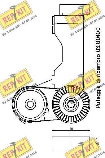 REPKIT RKT2187 - Ремъчен обтегач, пистов ремък vvparts.bg