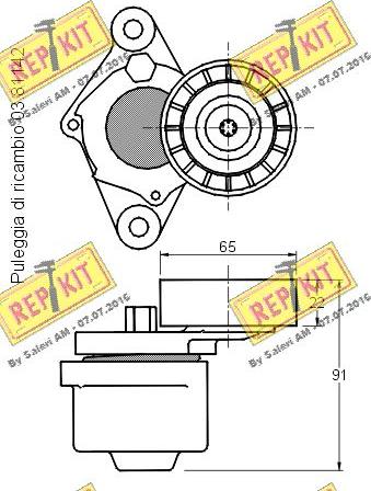 REPKIT RKT2857 - Ремъчен обтегач, пистов ремък vvparts.bg