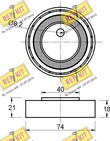 REPKIT RKT2354 - Паразитна / водеща ролка, пистов ремък vvparts.bg