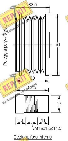 REPKIT RKT2357 - Ремъчна шайба, генератор vvparts.bg